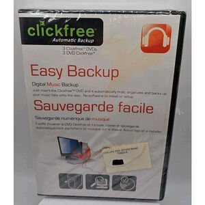 Clickfree Automatic Backup Software : Digital Music Easy Backup New Sealed